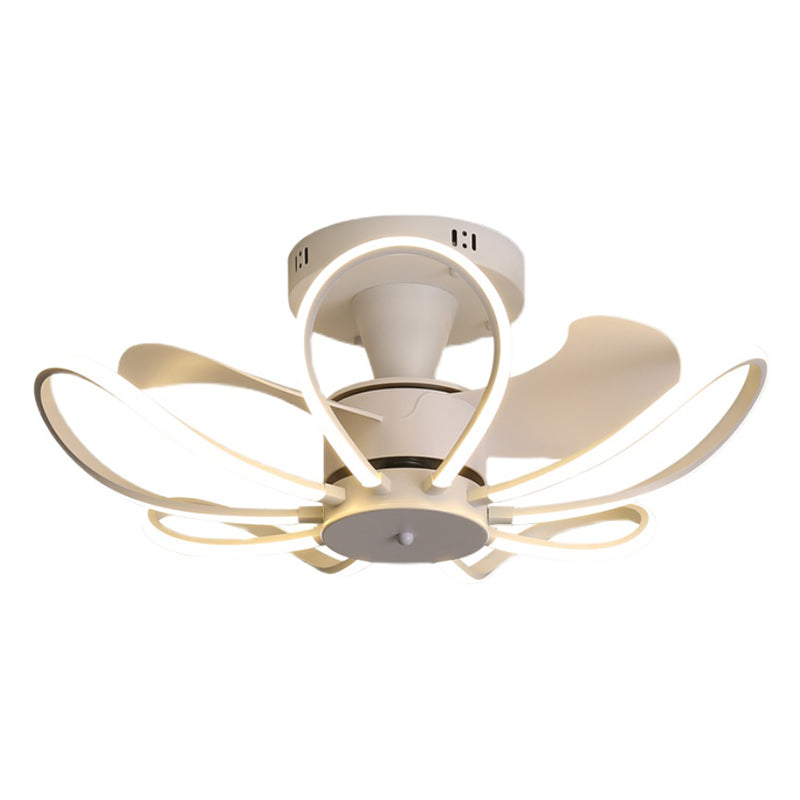 LED Modern Ceiling Fan Light in 3 - Colors Flower Shape Fan Light Ceiling Fixture