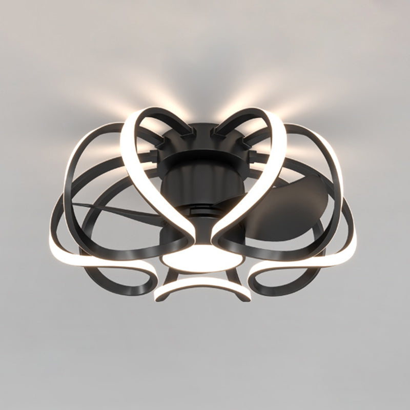 Geometric Shape Metal Ceiling Fans Modern Style Multi-Lights Ceiling Fan Fixture