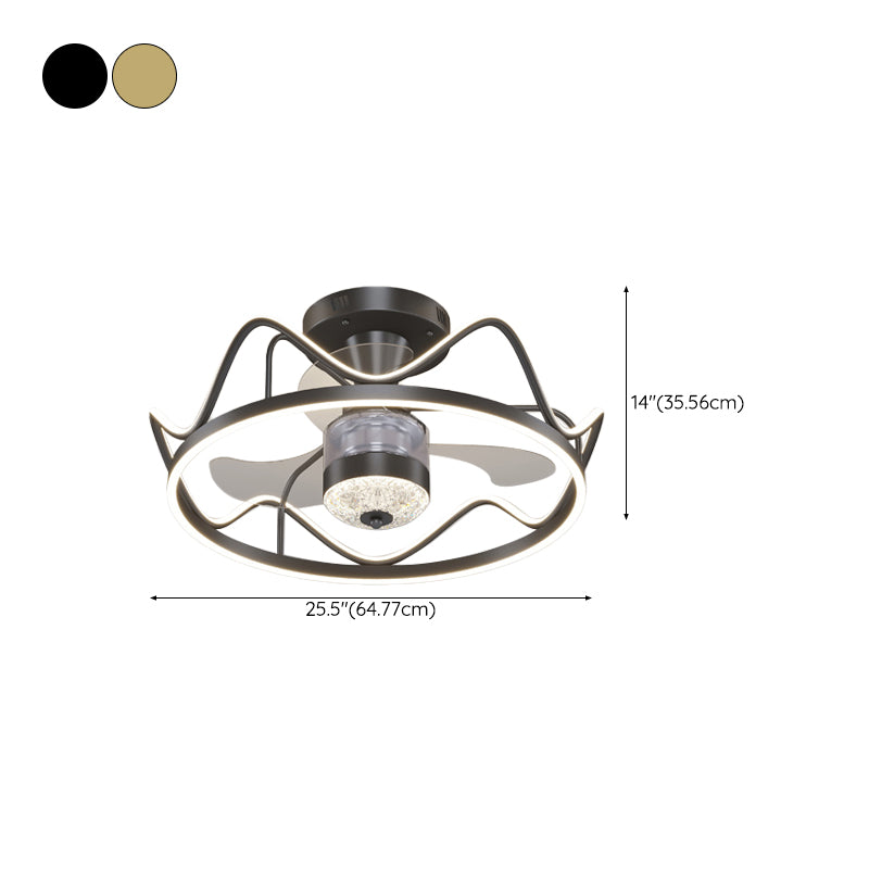 Geometric Shape Metal Ceiling Fans Modern Style Multi-Lights Ceiling Fan Fixture