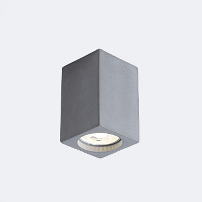 Modern Rectangle Shape Ceiling Light with Cement Shade for Living Room