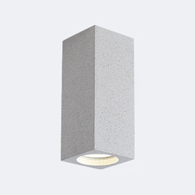 Modern Rectangle Shape Ceiling Light with Cement Shade for Living Room