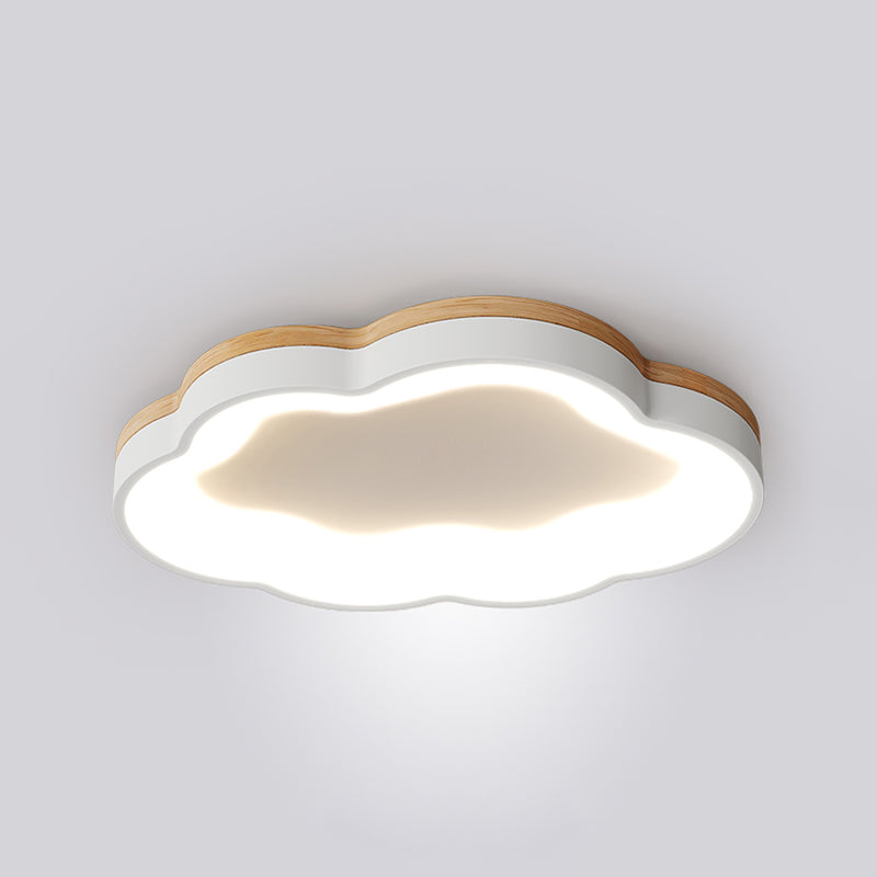 Macaron Style Ceiling Mount Light 1-Light Cloud Shape LED with Acrylic Shade for Bedroom