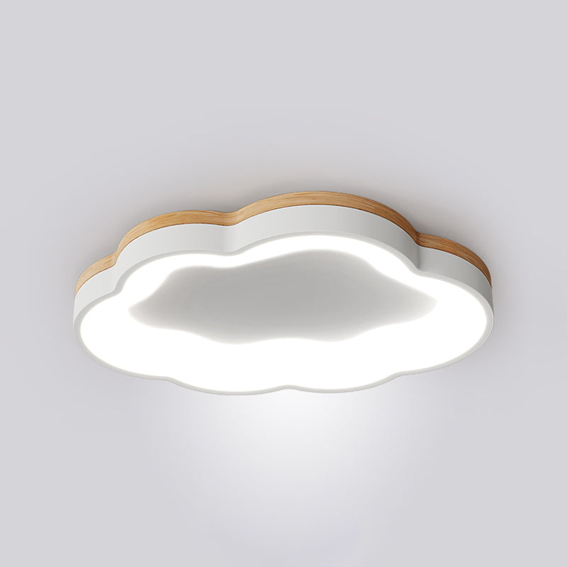 Macaron Style Ceiling Mount Light 1-Light Cloud Shape LED with Acrylic Shade for Bedroom