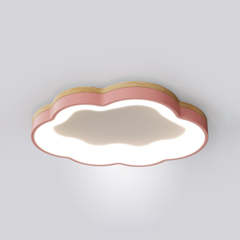 Macaron Style Ceiling Mount Light 1-Light Cloud Shape LED with Acrylic Shade for Bedroom