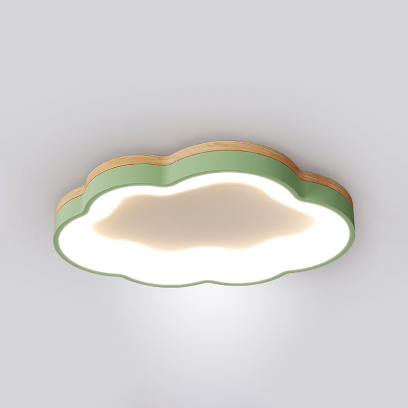 Macaron Style Ceiling Mount Light 1-Light Cloud Shape LED with Acrylic Shade for Bedroom