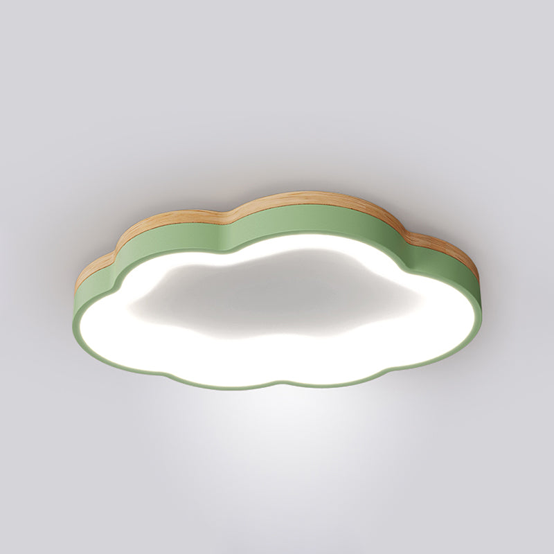 Macaron Style Ceiling Mount Light 1-Light Cloud Shape LED with Acrylic Shade for Bedroom