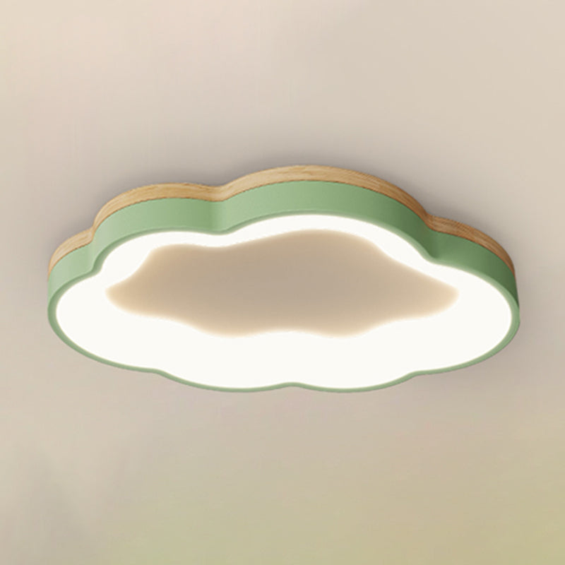 Macaron Style Ceiling Mount Light 1-Light Cloud Shape LED with Acrylic Shade for Bedroom