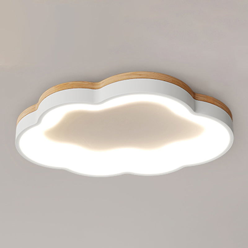 Macaron Style Ceiling Mount Light 1-Light Cloud Shape LED with Acrylic Shade for Bedroom