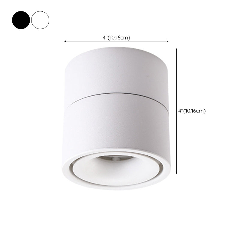 Contemporary Cylinder Shape Ceiling Light with Aluminum Shade for Living Room