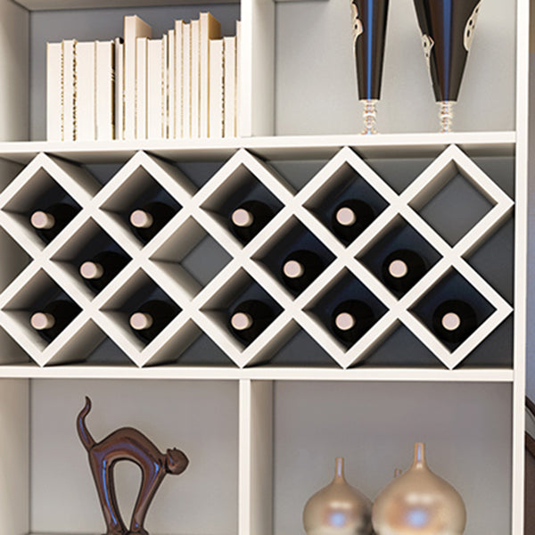 White Manufactured Wood Kitchen Wine Holder with Storage Cabinet