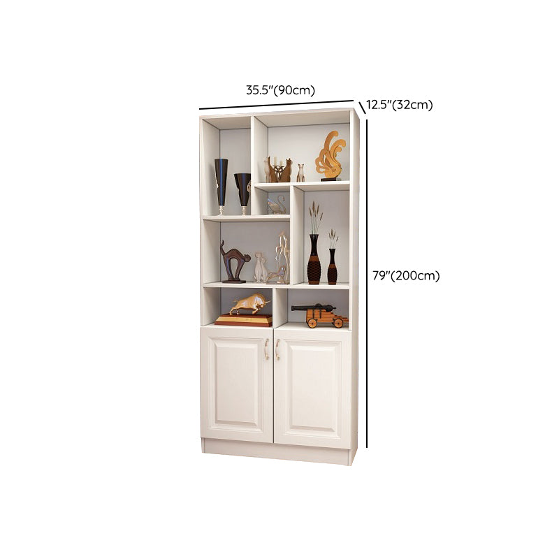 White Manufactured Wood Kitchen Wine Holder with Storage Cabinet