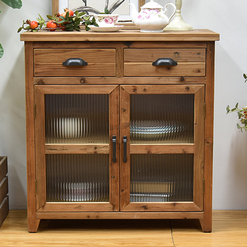 Traditional Old Style Solid Wood Display Cabinet for Living Room