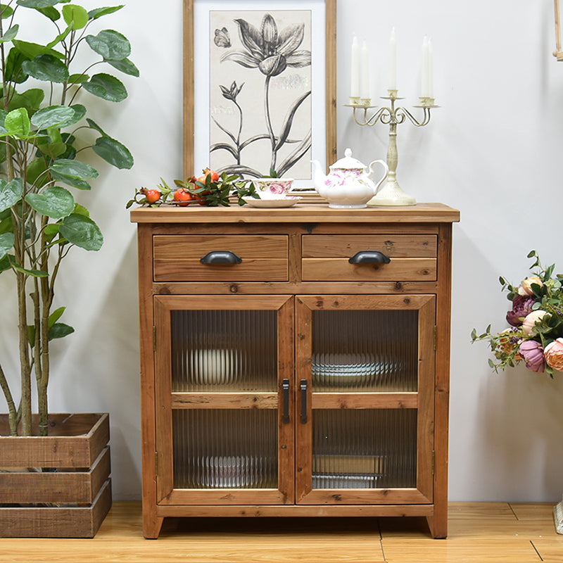 Traditional Old Style Solid Wood Display Cabinet for Living Room