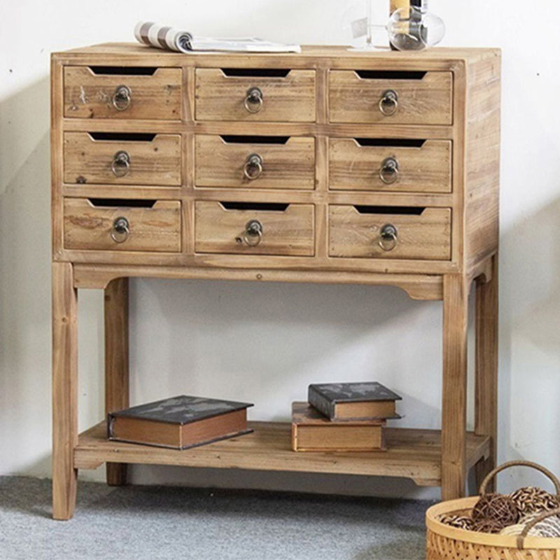 Traditional Solid Wood Display Cabinet in Nature for Living Room