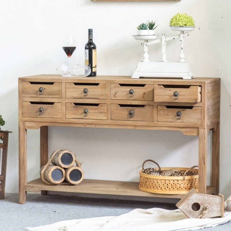 Traditional Solid Wood Display Cabinet in Nature for Living Room