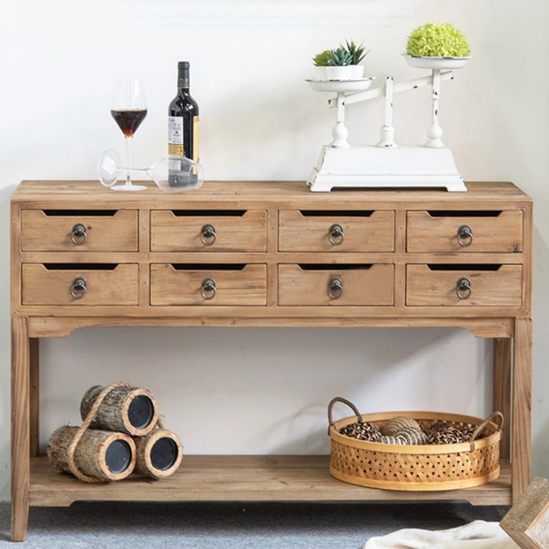 Traditional Solid Wood Display Cabinet in Nature for Living Room