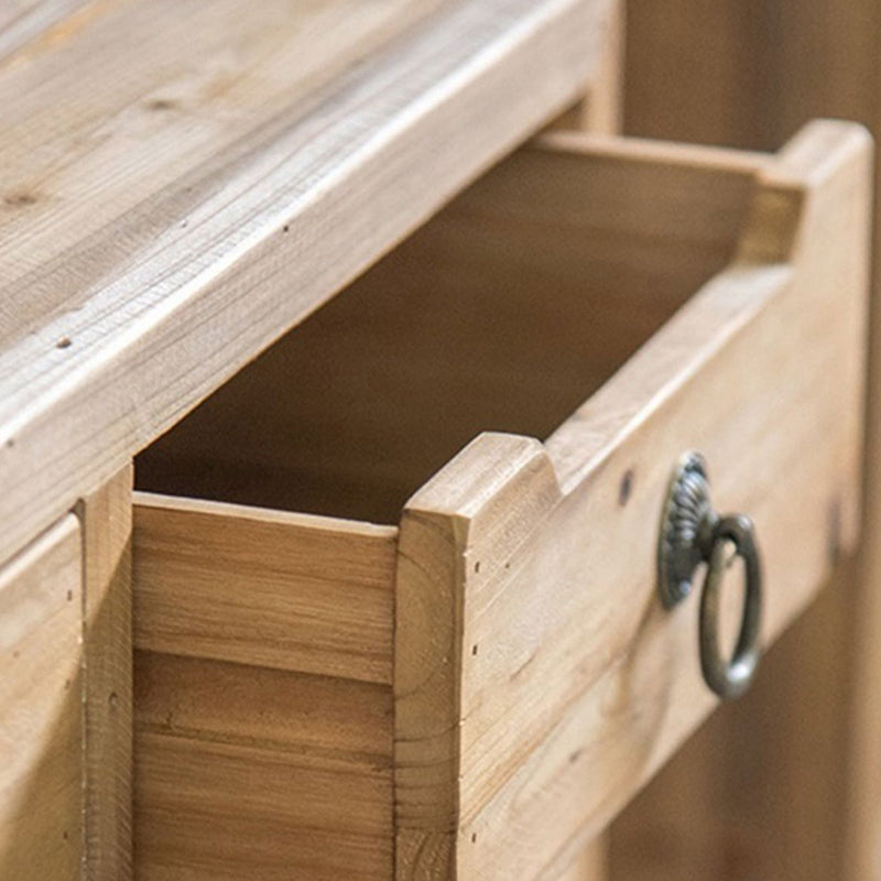 Traditional Solid Wood Display Cabinet in Nature for Living Room