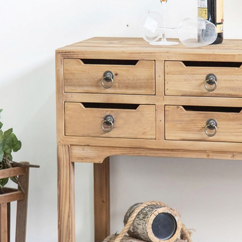 Traditional Solid Wood Display Cabinet in Nature for Living Room