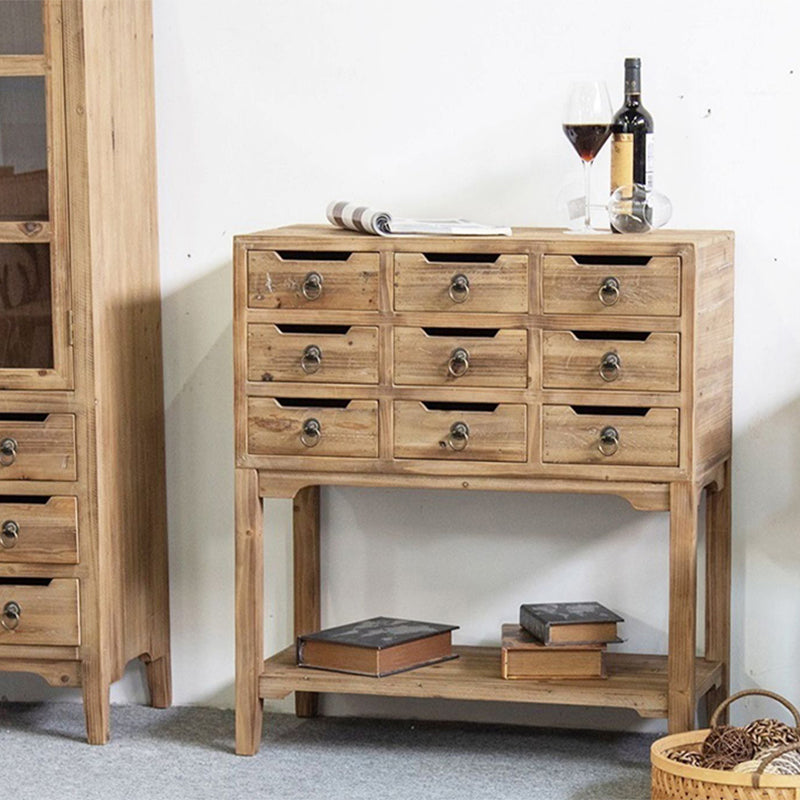 Traditional Solid Wood Display Cabinet in Nature for Living Room