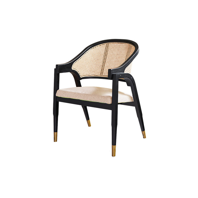 Scandinavian Solid Wood Parsons Chair/Accent Armchair with Woven Back