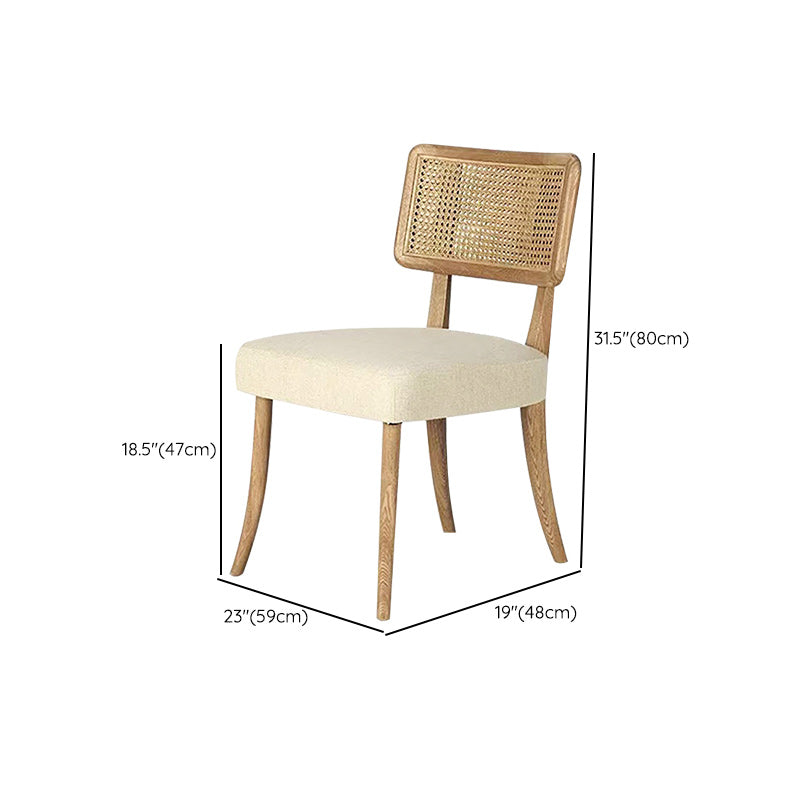 Scandinavian Solid Wood Parsons Chair/Accent Armchair with Woven Back