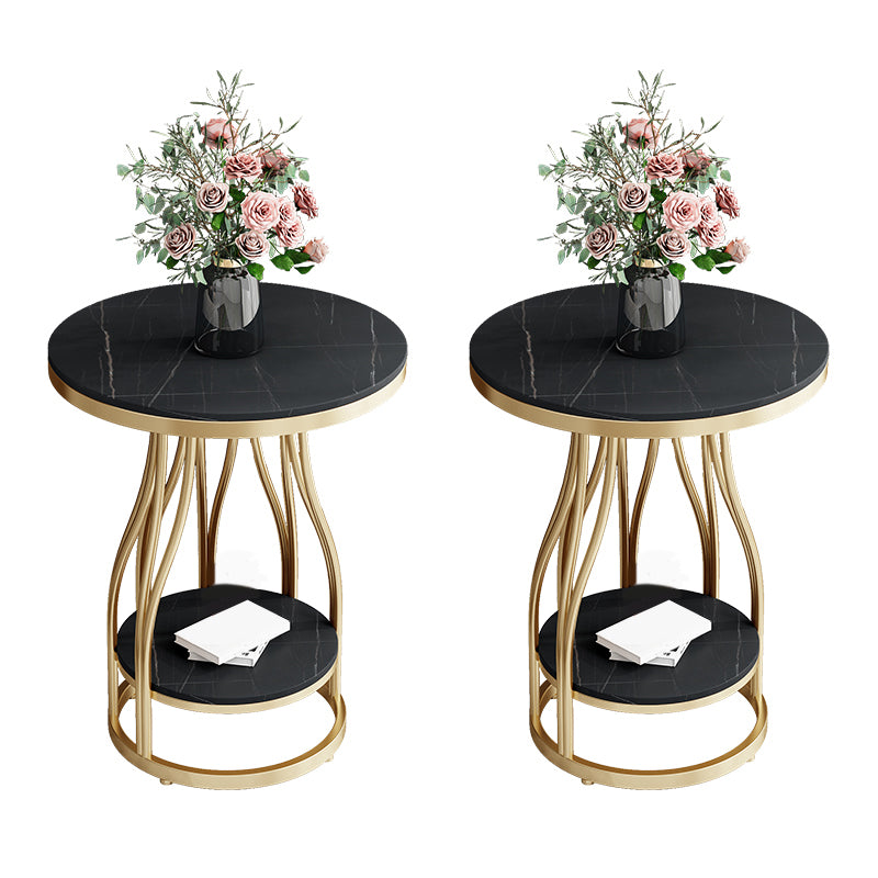 24.8" Tall Round Side Accent Table Metal Frame Nesting End Table