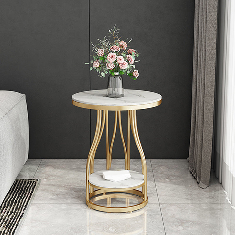 24.8" Tall Round Side Accent Table Metal Frame Nesting End Table