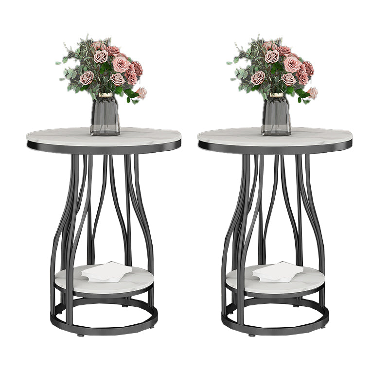 24.8" Tall Round Side Accent Table Metal Frame Nesting End Table