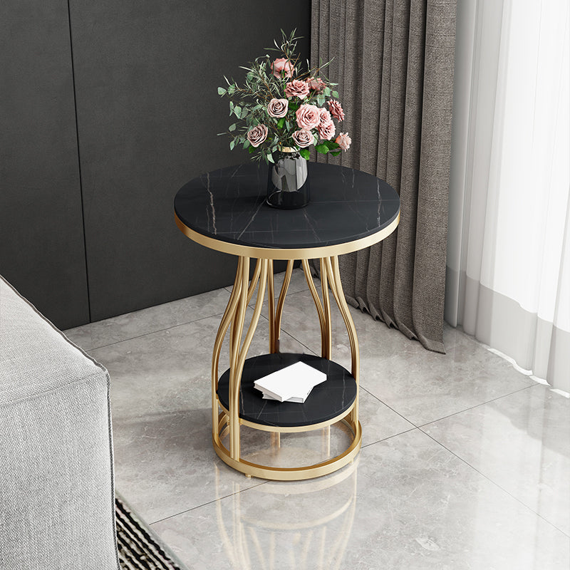 24.8" Tall Round Side Accent Table Metal Frame Nesting End Table