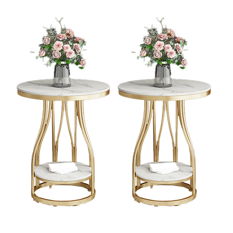 24.8" Tall Round Side Accent Table Metal Frame Nesting End Table