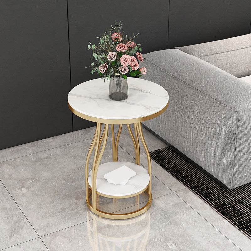 24.8" Tall Round Side Accent Table Metal Frame Nesting End Table