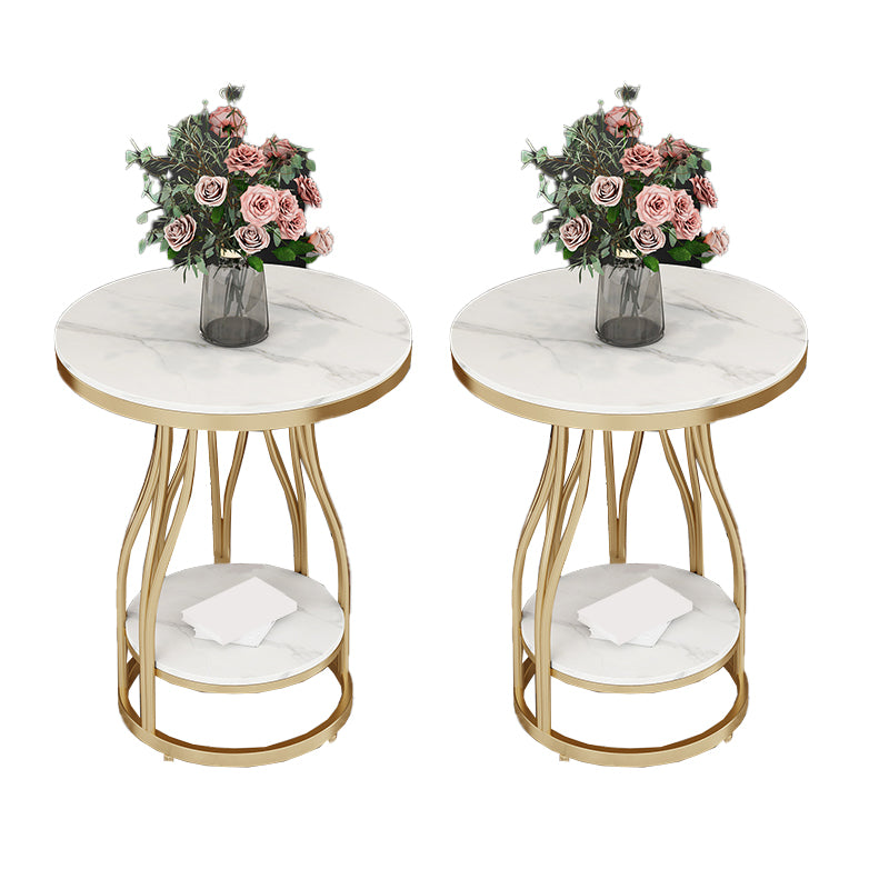 24.8" Tall Round Side Accent Table Metal Frame Nesting End Table