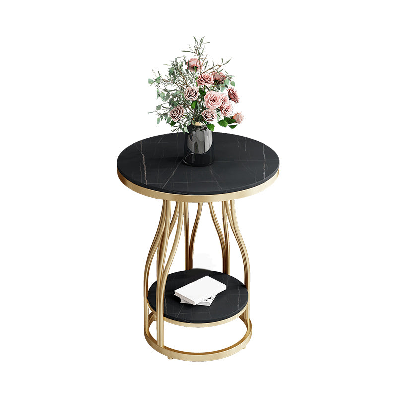 24.8" Tall Round Side Accent Table Metal Frame Nesting End Table