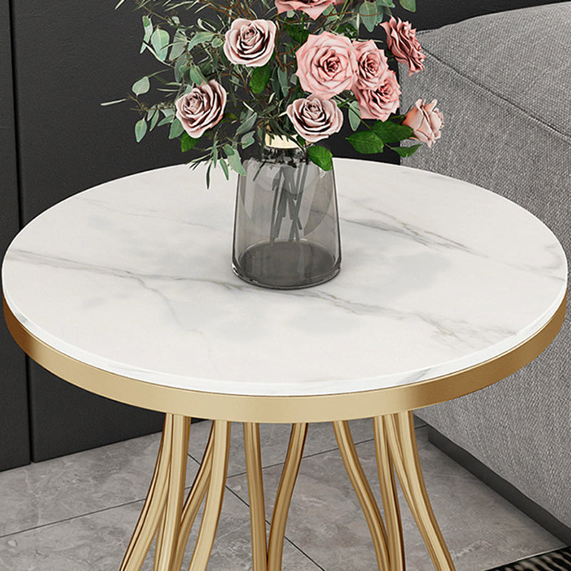 24.8" Tall Round Side Accent Table Metal Frame Nesting End Table