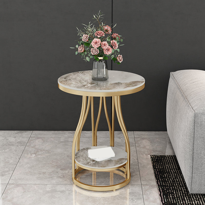 24.8" Tall Round Side Accent Table Metal Frame Nesting End Table