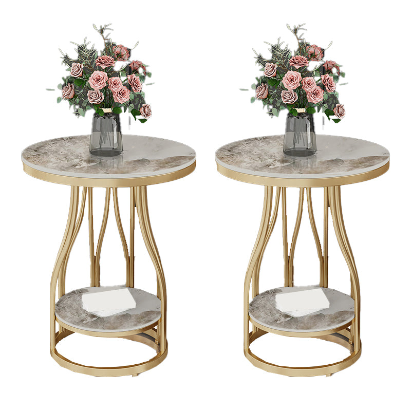 24.8" Tall Round Side Accent Table Metal Frame Nesting End Table