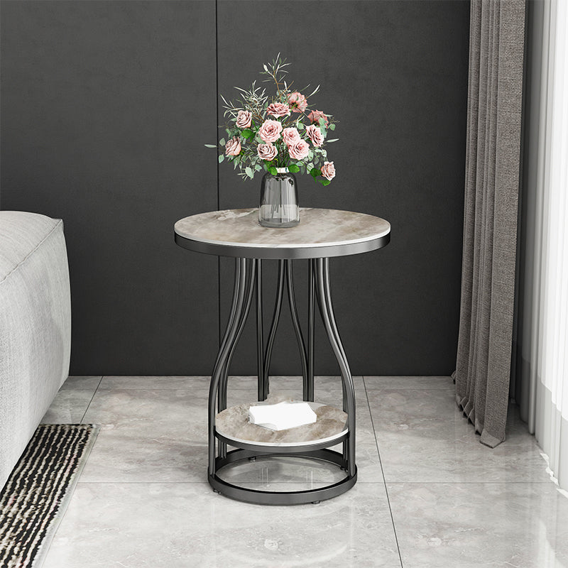 24.8" Tall Round Side Accent Table Metal Frame Nesting End Table