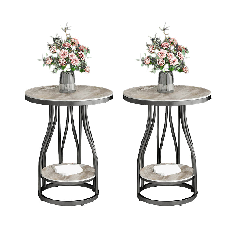 24.8" Tall Round Side Accent Table Metal Frame Nesting End Table