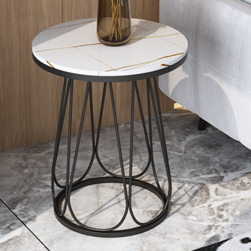 23.6" Tall Metal Frame Sled End Table Contemporary Side Table for Living Room