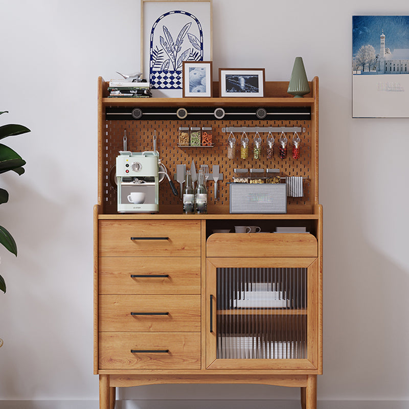 Mid-Century Design Wood Cabinet Mid Century Modern 1 - Door Cabinet with 4 Drawers