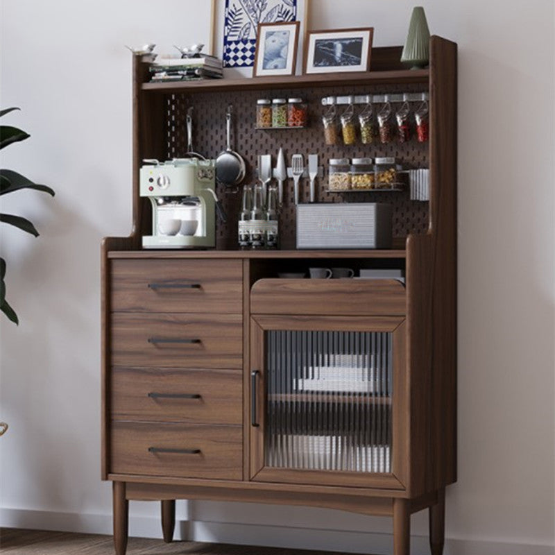 Mid-Century Design Wood Cabinet Mid Century Modern 1 - Door Cabinet with 4 Drawers