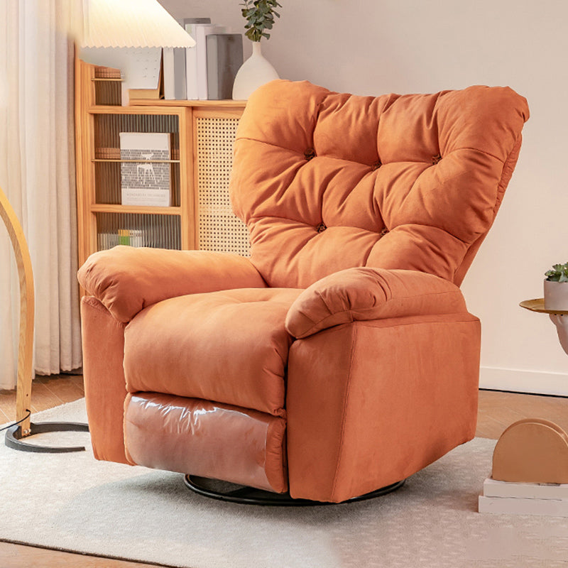 Contemporary Swivel Rocker Standard Recliner in Microsuede Recliner Chair