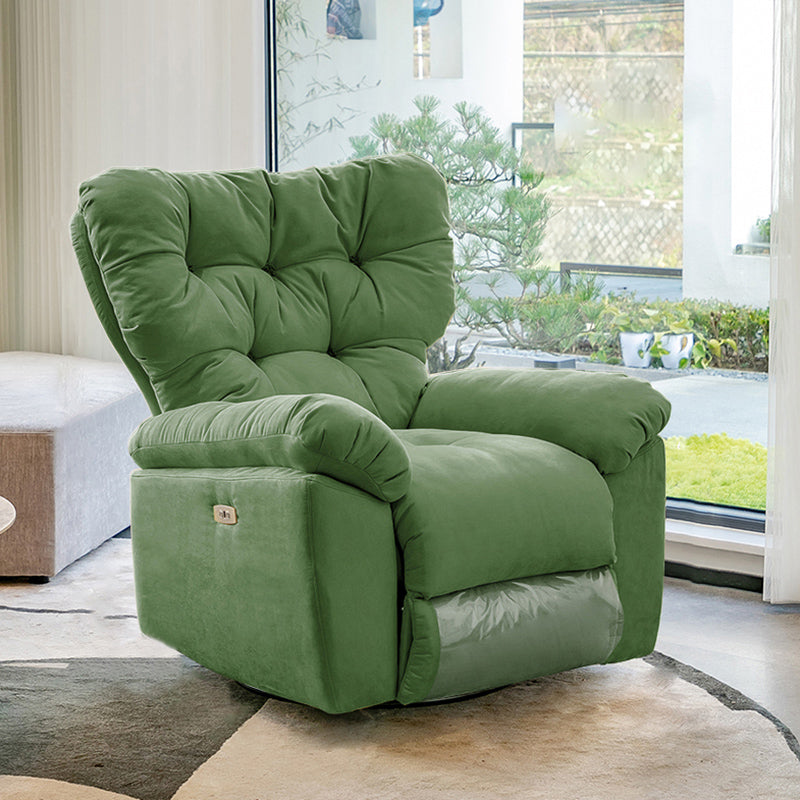 Contemporary Swivel Rocker Standard Recliner in Microsuede Recliner Chair