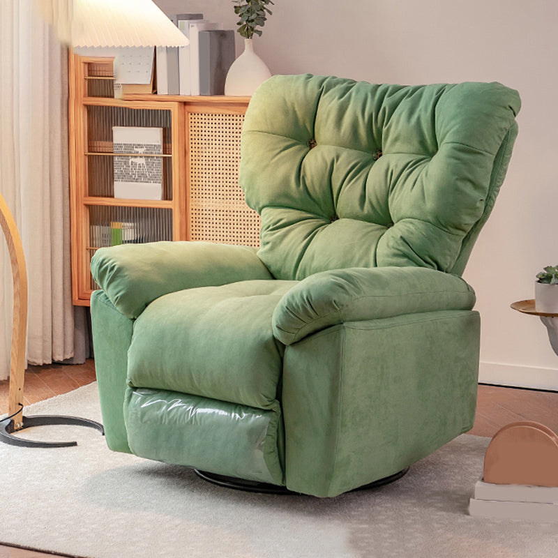 Contemporary Swivel Rocker Standard Recliner in Microsuede Recliner Chair