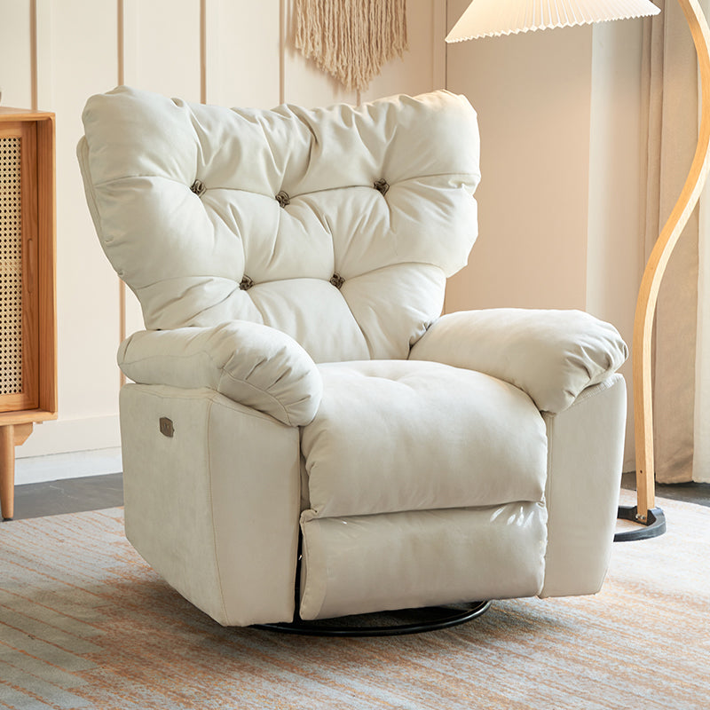 Contemporary Swivel Rocker Standard Recliner in Microsuede Recliner Chair