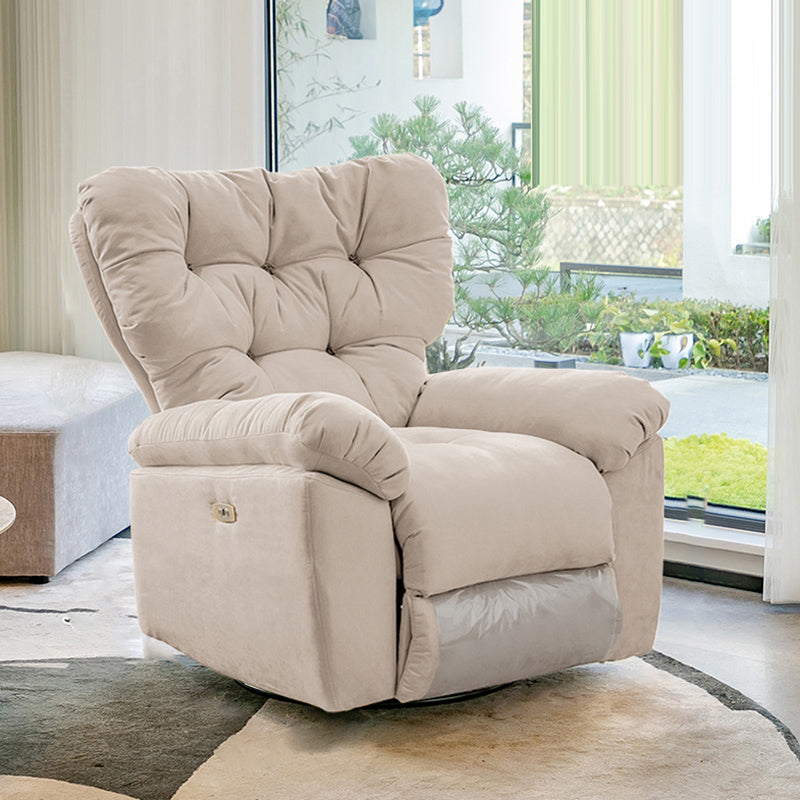 Contemporary Swivel Rocker Standard Recliner in Microsuede Recliner Chair