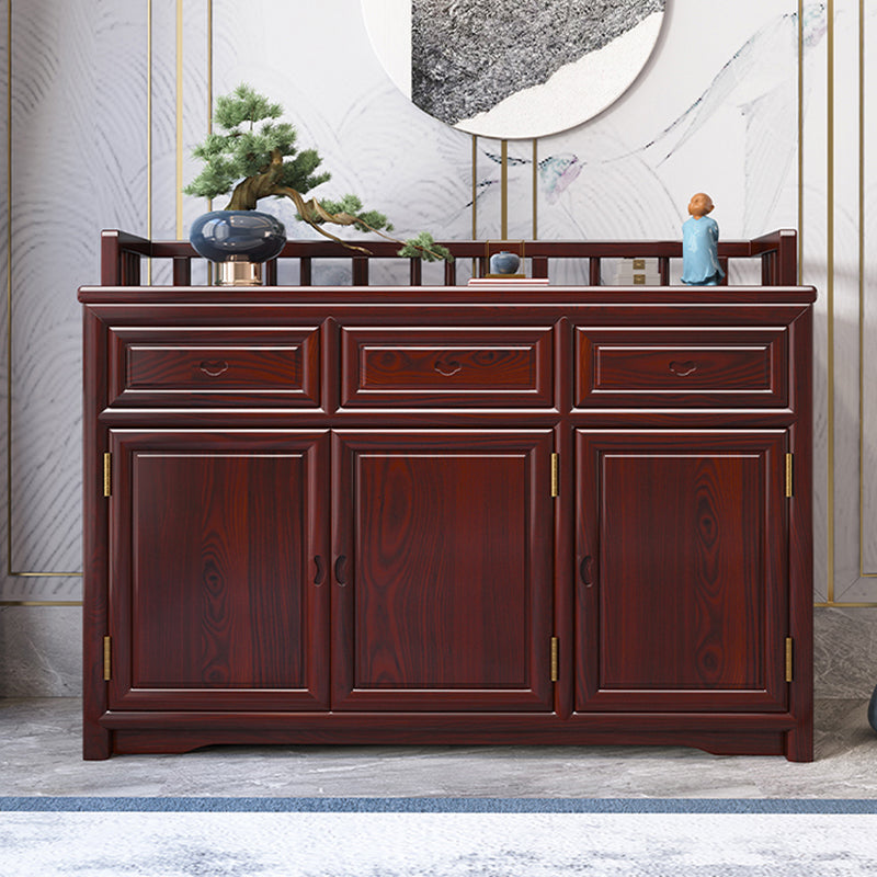 Traditional Rectangle Storage Cabinet Solid Wood Accent Cabinet