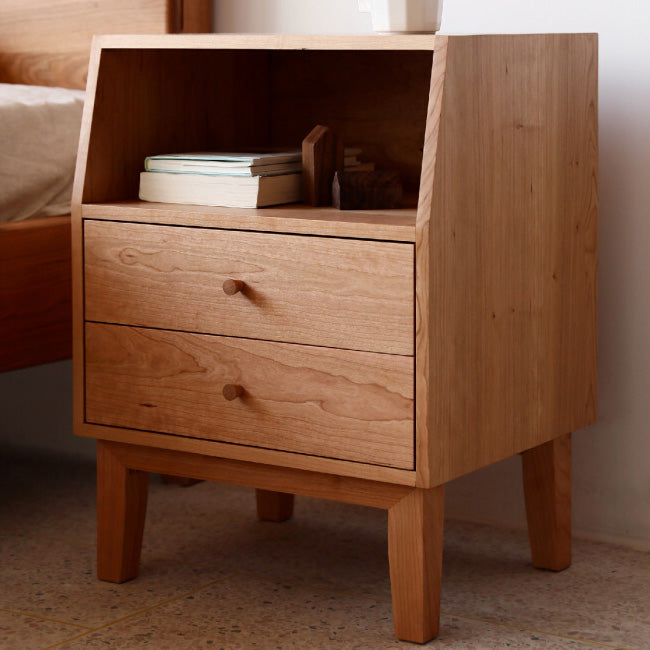 Traditional Drawers Included Accent Table Nightstand 20" Tall with Legs