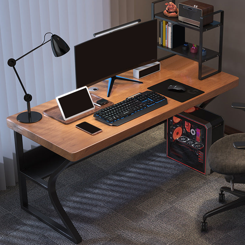 Contemporary Wood Computer Desk Rectangular Shape Task Desk with 2 Legs for Home