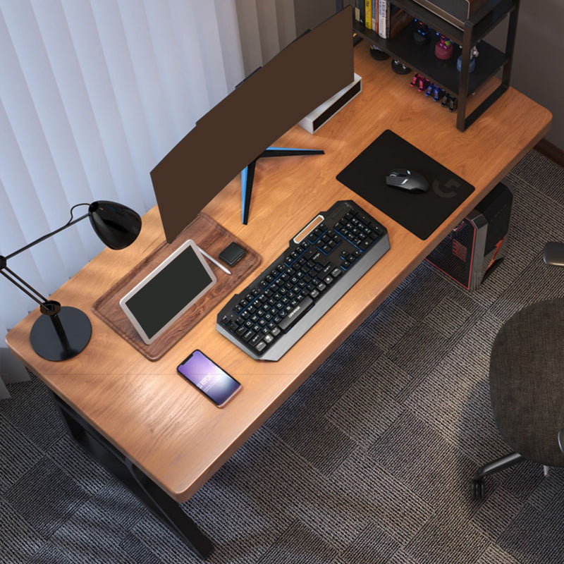 Contemporary Wood Computer Desk Rectangular Shape Task Desk with 2 Legs for Home